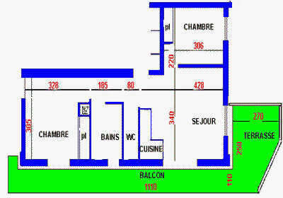 Map 3 Rooms with terrace Echo des Montagnes - Rent flats chatel